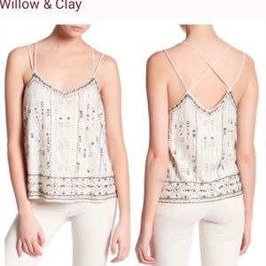 Willow and clay embellished tank